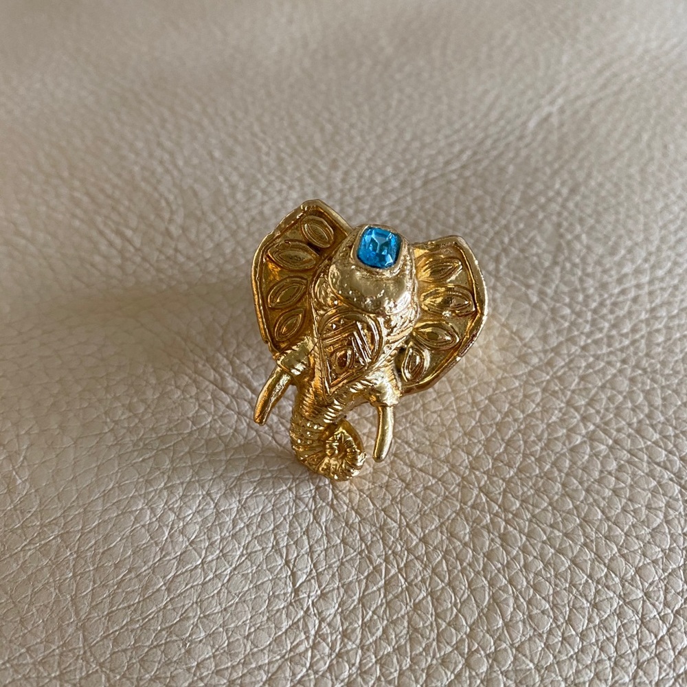 Gold Elephant Statement Ring